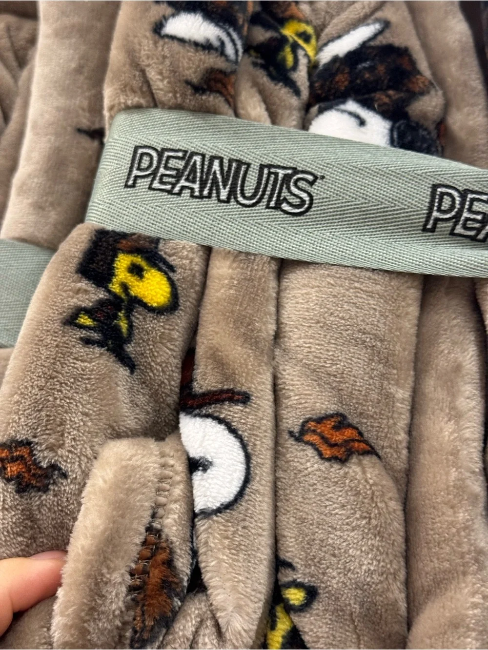 Peanuts Brown Snoopy & Woodstock Velvetloft Throw Blanket